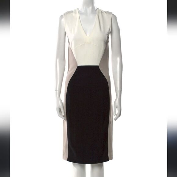 Slimming Stella Mccartney  colorblock bodycon Cocktail Party dress M - Picture 2 of 11